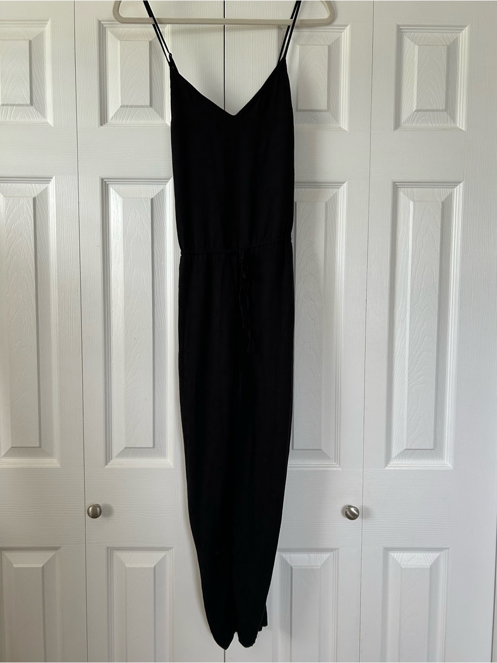 Princess Vera Wang Black Jacquard Jacquard Floral Cami Jumpsuit Medium